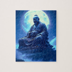 The Moon’s Blessing Over the Celestial Statue Jigsaw Puzzle