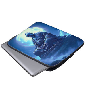 The Moon’s Blessing Over the Celestial Statue Laptop Sleeve