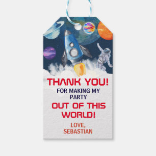 The Moon Space Theme Birthday Party Thank You Gift Tags