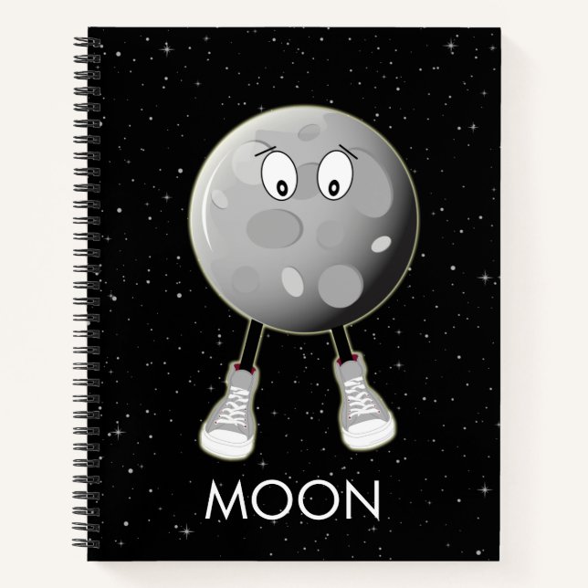 The Moon & Stars in Space Notebook (Front)