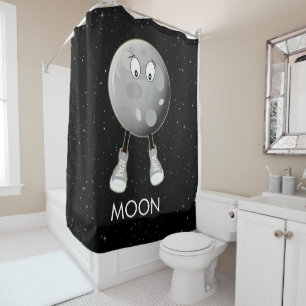 The Moon & Stars in Space Shower Curtain