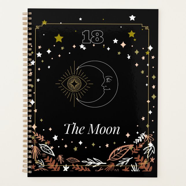 The Moon tarot card art, Celestial  Planner (Front)