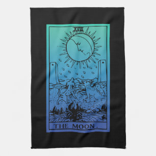 The Moon Tarot Card Gradient Kitchen Towel