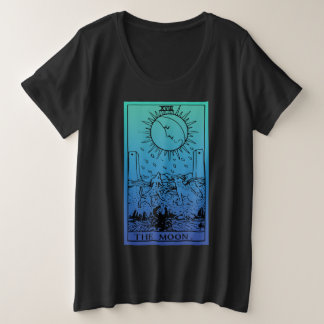 The Moon Tarot Card Gradient Plus Size T-Shirt