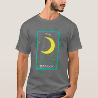 The Moon Tarot Card with Stars Vintage Colorful Wi T-Shirt