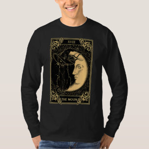 The Moon Tarot Xvii Inspired Black Cat Witch Hat O T-Shirt
