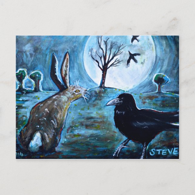 The moon, the hare and the crow postcard (Front)