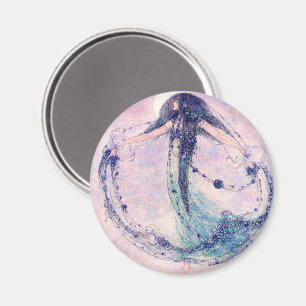 The Moonchild Retro Art Nouveau by Jessie M King Magnet