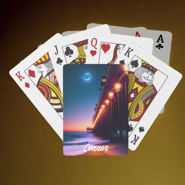 The Moonlit Pier Personalised   Playing Cards (Creator Uploaded)
