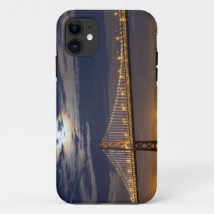 The moonrise tonight over the Bay Bridge iPhone 11 Case