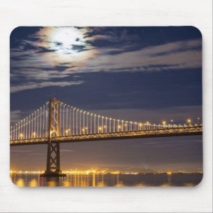 The moonrise tonight over the Bay Bridge Mouse Pad