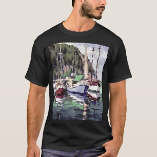 The Mooring Gulet Sailboat Acrylic Art T-Shirt