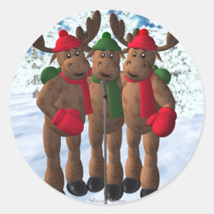 The Moose Brothers: Christmas Carol Classic Round Sticker