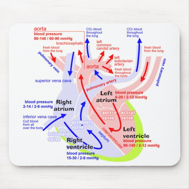 The more detailed heart japanese mouse pad (Front)