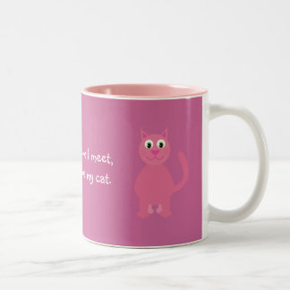 The More I Love My Cat Customisable Charity Pink Two-Tone Coffee Mug