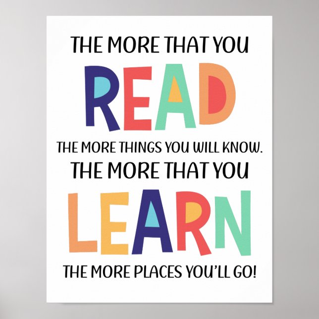 The More That You Read Kids Room Boho Poster (Front)