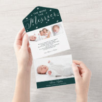The More The Merrier 4 Photos Birth Announcement