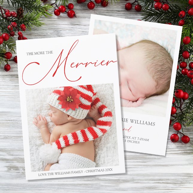 The More The Merrier Christmas Birth Announcement (Creator Uploaded)
