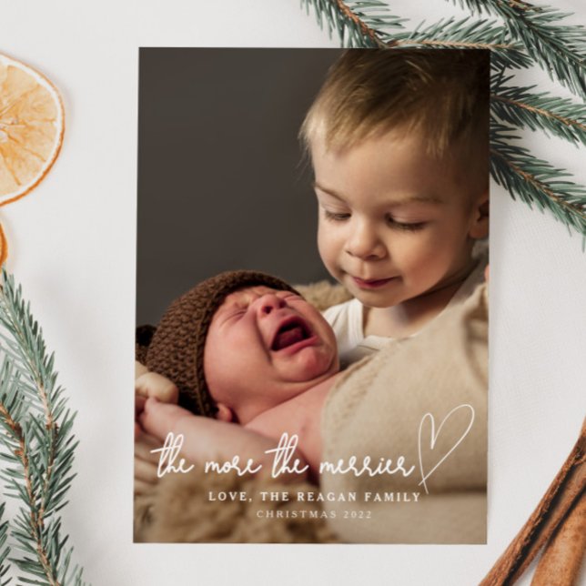 The More The Merrier Christmas Birth Photo Announcement (Creator Uploaded)