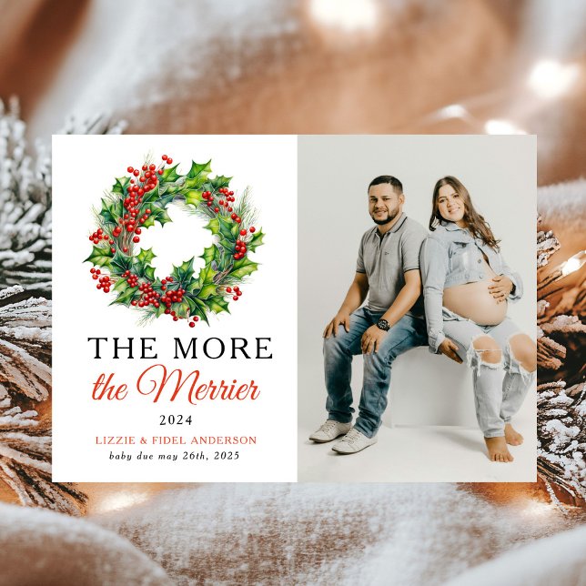 The More The Merrier Christmas Photo Pregnancy Announcement (Creator Uploaded)