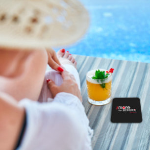 The more the merrier engouragement quote square paper coaster