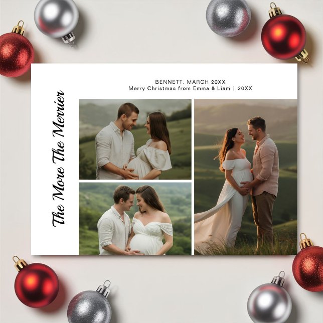 The More The Merrier Funny Couple Christmas Greeti Holiday Card (Creator Uploaded)