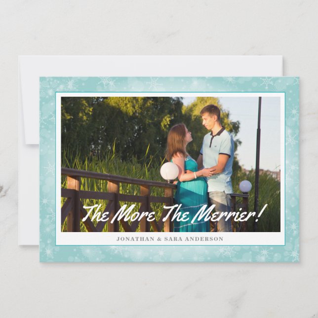 The More The Merrier Horizontal Photo Christmas Holiday Card (Front)