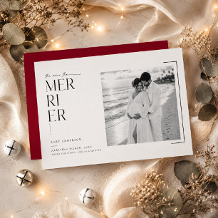 The More The Merrier Modern Christmas Pregnancy Holiday Card