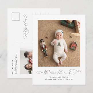 The More The Merrier New Baby Christmas Postcards