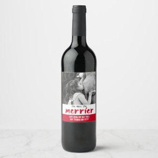 The More The Merrier Personalised Pregnancy  Wine Label
