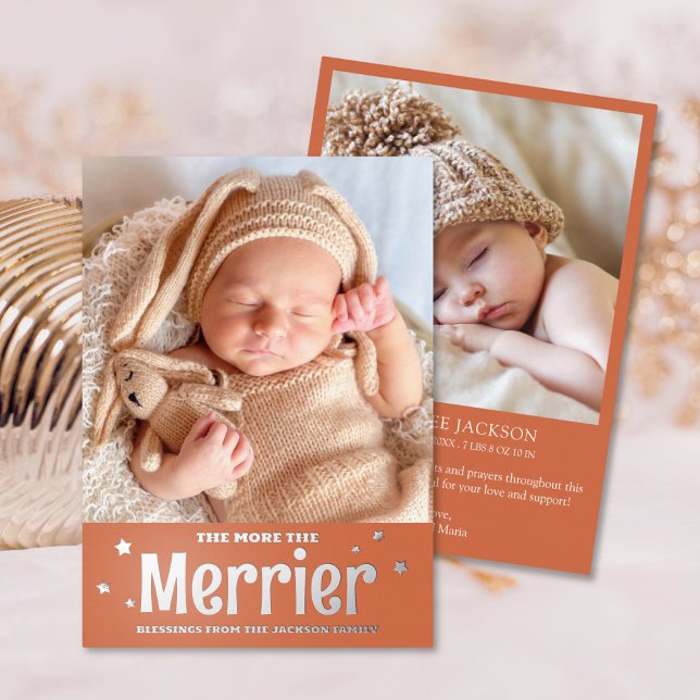 The More the Merrier Photo Birth Announcement  (Creator Uploaded)