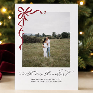 The More The Merrier Pregnancy Christmas Photo Announcement