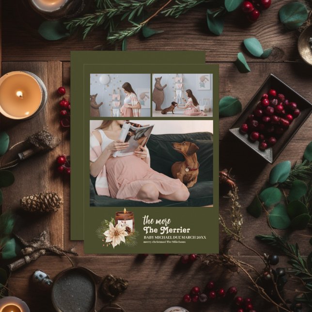 The More The Merrier Pregnancy  Holiday Card (Creator Uploaded)