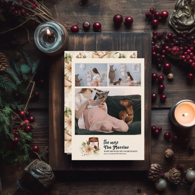 The More The Merrier Pregnancy  Holiday Card (Creator Uploaded)