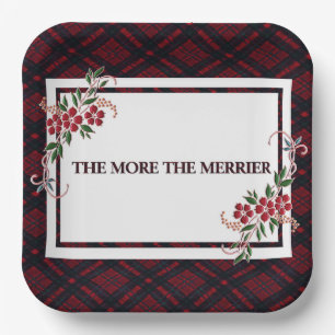 The More The Merrier Red Plaid Paper Plate