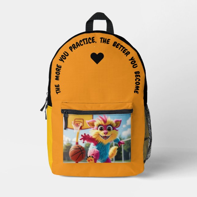 The More You Practice… Printed Backpack (Front)