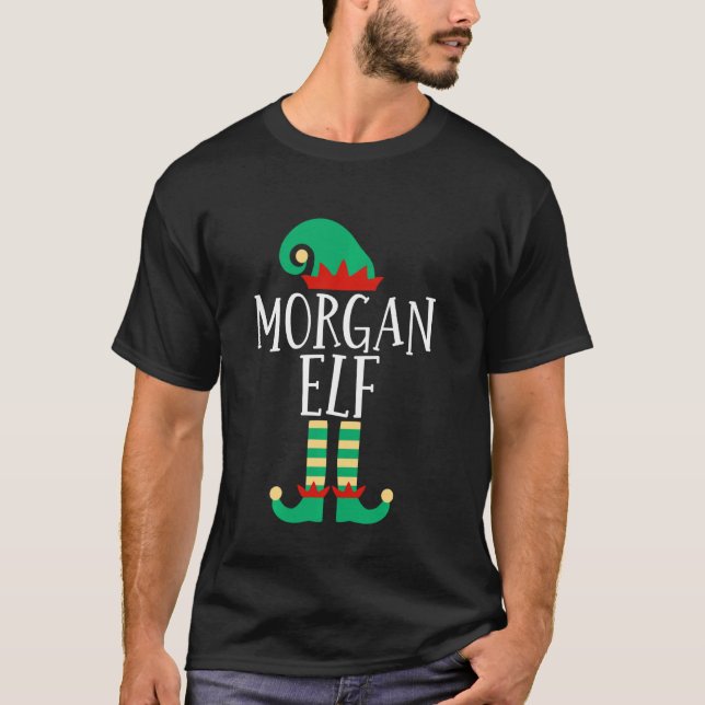 The Morgan Elf Funny Family Matching Christmas Paj T-Shirt (Front)