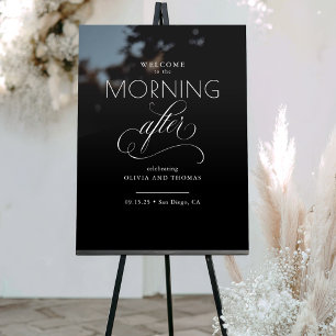 The Morning After Black Wedding Welcome Acrylic Sign