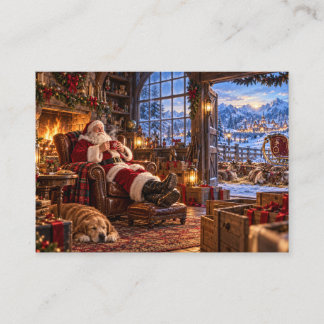 The Morning After Christmas Santa and Reindeer Calling Card