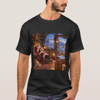 The Morning After Christmas Santa and Reindeer T-Shirt