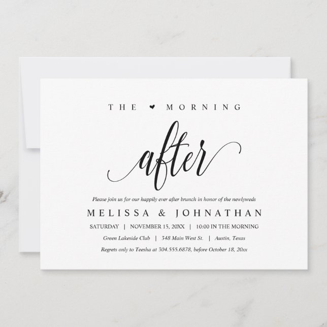 The Morning After, Happily Ever After Brunch Invitation (Front)