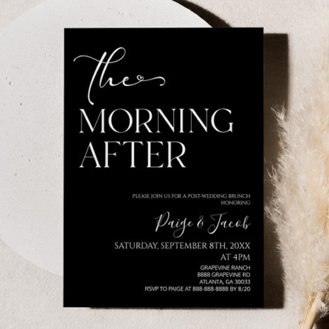 The Morning After Minimalist Post Wedding Brunch Invitation (Creator Uploaded)