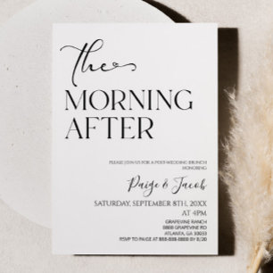 The Morning After Minimalist Post Wedding Brunch Invitation