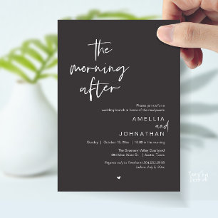 The morning after, Modern Post Wedding Brunch Invitation