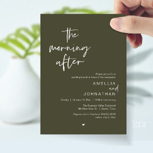 The morning after, Modern Post Wedding Brunch Invitation