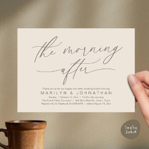 The Morning After Modern Wedding Elopement Brunch Invitation