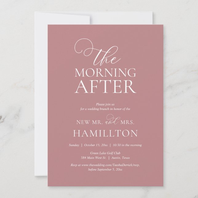 The Morning After, Post wedding Brunch Celebration Invitation (Front)
