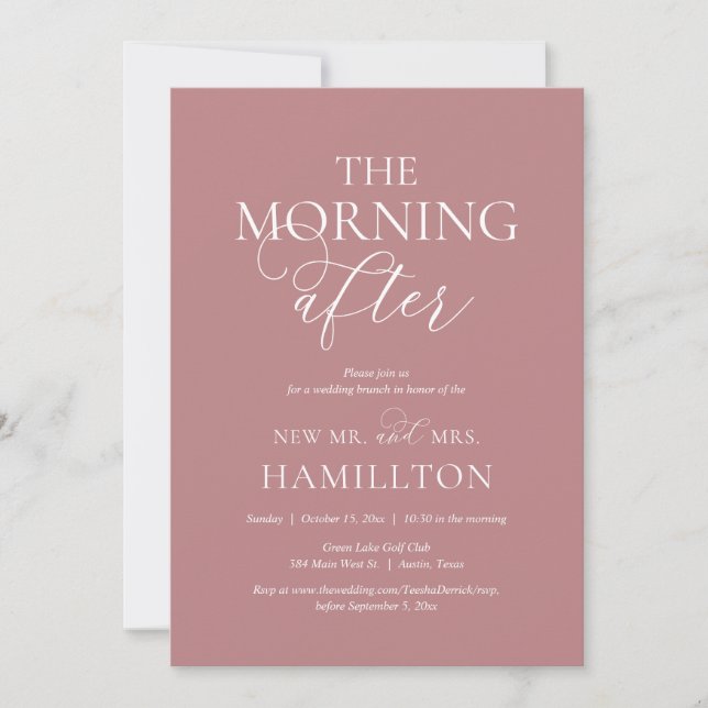 The Morning After, Post wedding Brunch Celebration Invitation (Front)