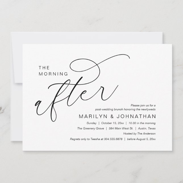 The Morning After, Post Wedding Brunch Celebration Invitation (Front)