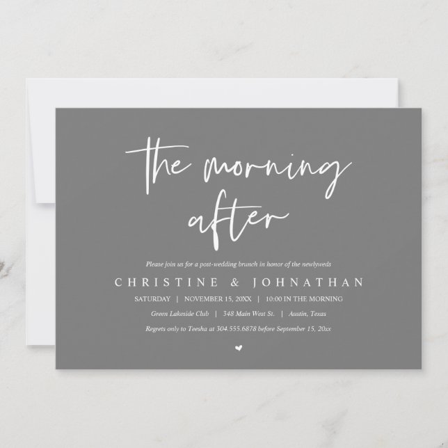 The Morning After, post wedding brunch celebration Invitation (Front)